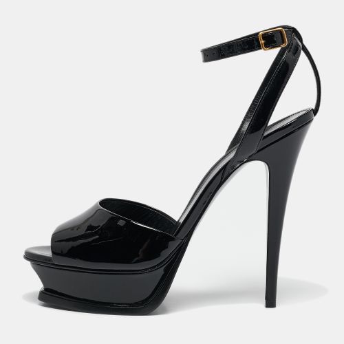 Saint Laurent Patent Leather Jodie Platform Ankle Strap Sandals Size 41 - Saint Laurent Paris - Modalova