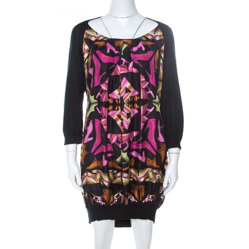 Printed Silk and Knit Long Sleeve Dress S - Salvatore Ferragamo - Modalova