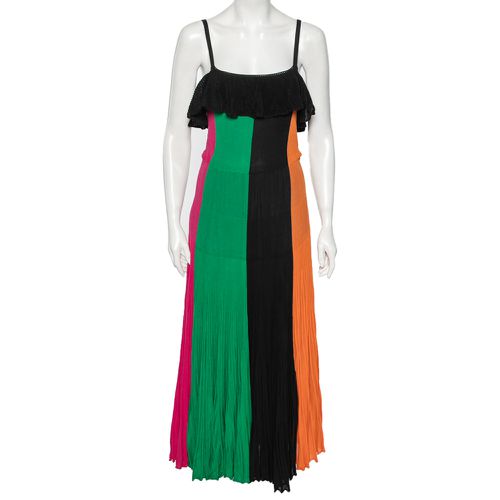 Pleated Knit Maxi Dress S - Salvatore Ferragamo - Modalova