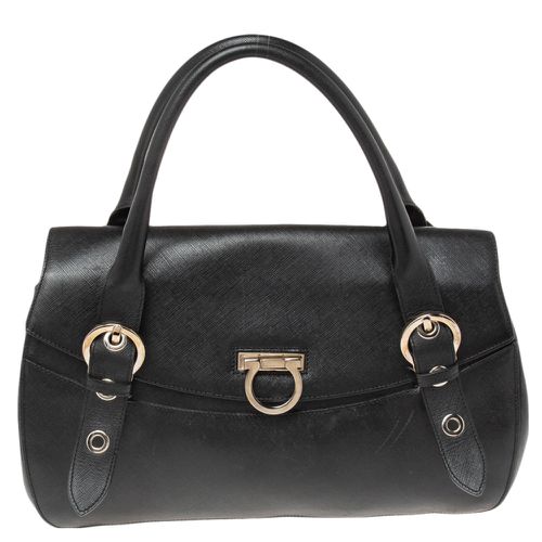 Leather Gancio Flap Satchel - Salvatore Ferragamo - Modalova