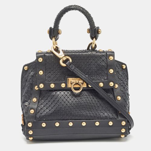 Python Mini Studded Sofia Top Handle Bag - Salvatore Ferragamo - Modalova