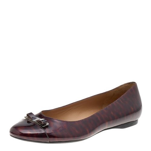 Patent Leather Vara Bow Flats Size 38.5 - Salvatore Ferragamo - Modalova