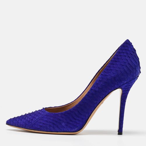 Python Embossed Leather Pointed Toe Pumps Size 40.5 - Salvatore Ferragamo - Modalova