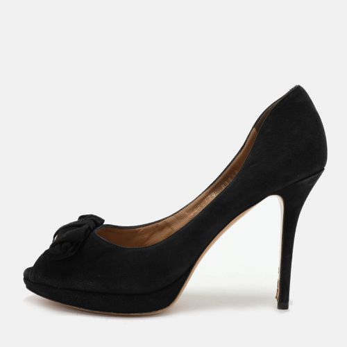 Suede Rosella Peep Toe Pumps Size 40 - Salvatore Ferragamo - Modalova