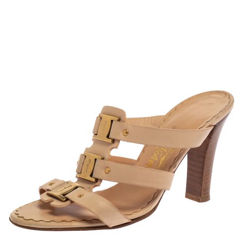 Leather Buckle Straps Sandals Size 37.5 - Salvatore Ferragamo - Modalova