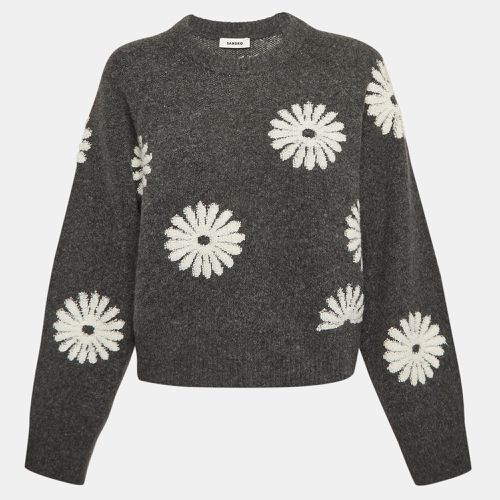 Floral Intarsia Knit Sweater L - Sandro - Modalova