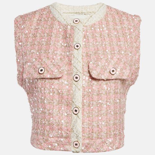 Sequin Tweed Sleeveless Crop Jacket S - Sandro - Modalova