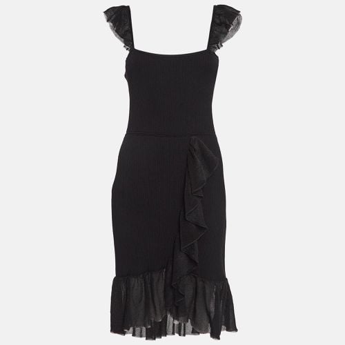 Rib Knit Ruffled Short Dress M - Sandro - Modalova