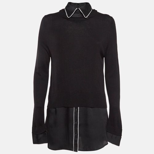 Knit and Satin Detachable Collar Top M - Sandro - Modalova