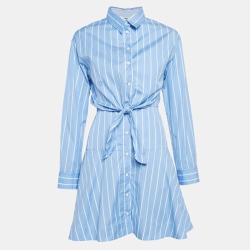 Pinstripe Poplin Knotted Mini Shirt XS - Sandro - Modalova