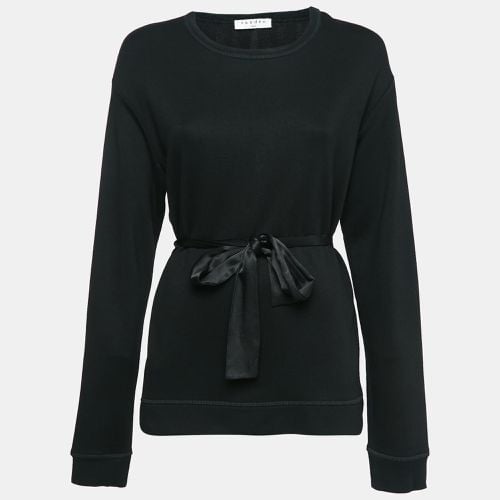 Jersey and Satin Tie-Up Waist Sweatshirt L - Sandro - Modalova