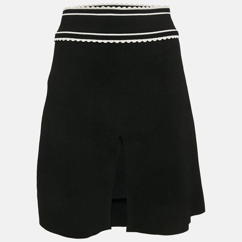 Jersey Contrast Trimmed Front Cut Short Skirt M - Sandro - Modalova