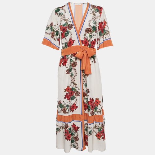 Floral Print Silk Wrap Dress S - Sandro - Modalova