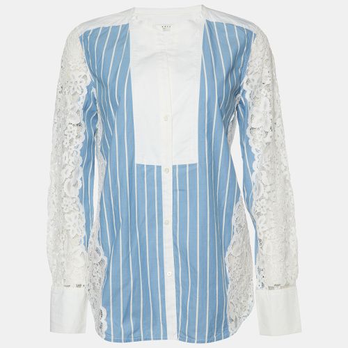 Striped Cotton & Lace Shirt S - Sandro - Modalova