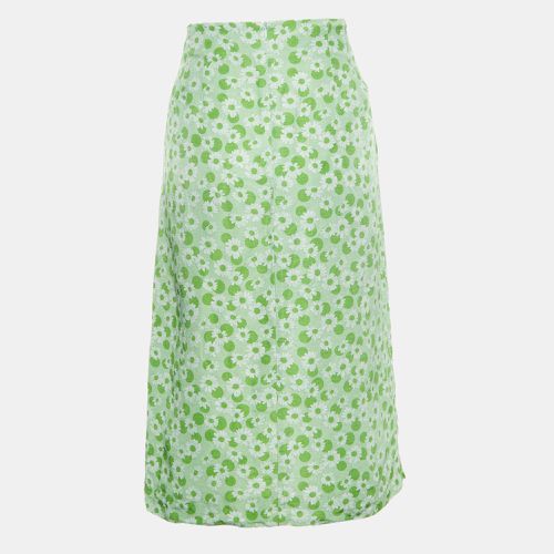 Printed Linen-Blend Skirt L - Sandro - Modalova