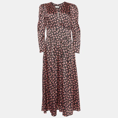 Printed Satin Maxi Dress M - Sandro - Modalova