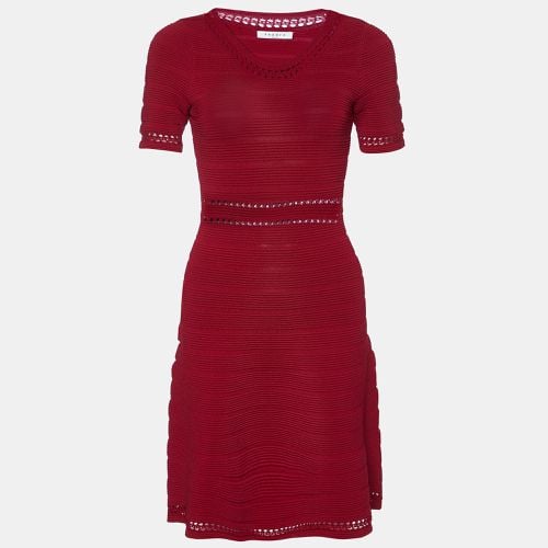 Textured Stretch Knit Flared Dress S - Sandro - Modalova