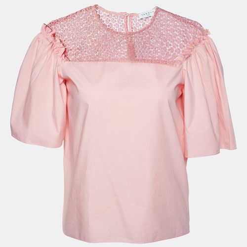 Cotton Lace Trimmed Blouse XS - Sandro - Modalova