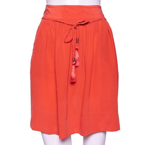 Coral Silk Braided Tasseled Belt Detail Skirt M - See by Chloe - Modalova