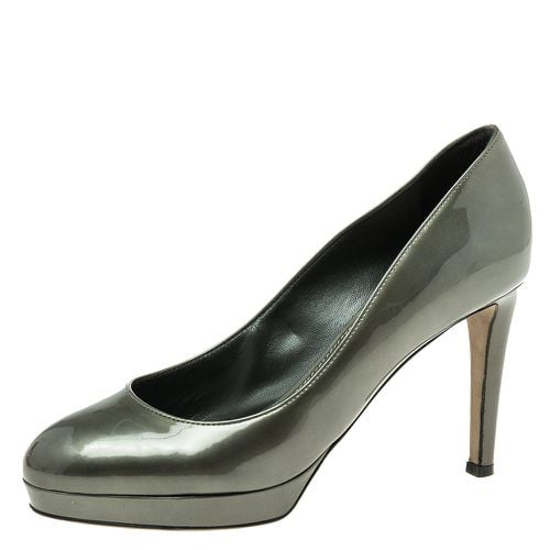 Hunter Patent Leather Round-Toe Platform Pumps Size 37.5 - Sergio Rossi - Modalova