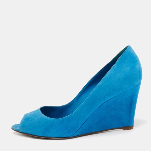 Suede Peep Toe Wedge Pumps Size 40.5 - Sergio Rossi - Modalova