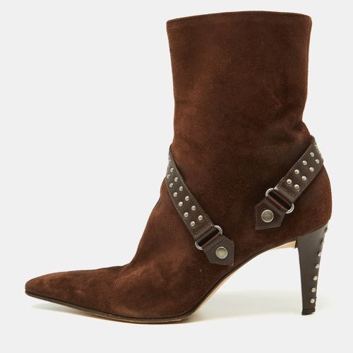 Suede and Leather Studded Ankle Boots Size 37 - Sergio Rossi - Modalova