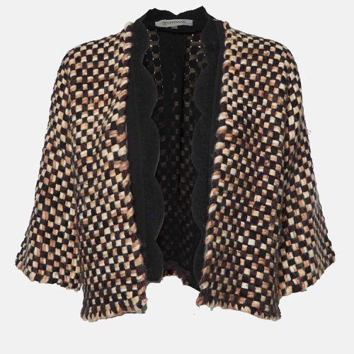 Checked Wool Blend Open Front Jacket S - Sportmax - Modalova