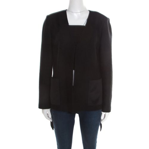 Textured Wool Blend Asymmetric Back Detail Jacket M - St. John - Modalova