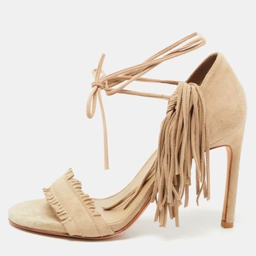 Suede Fringe Ankle Wrap Sandals Size 36 - Stuart Weitzman - Modalova