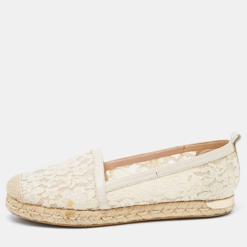 Lace and Mesh Espadrille Flats Size 35 - Stuart Weitzman - Modalova