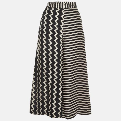 White Chevron & Stripes Print Jacquard Silk Pants S - Stella McCartney - Modalova