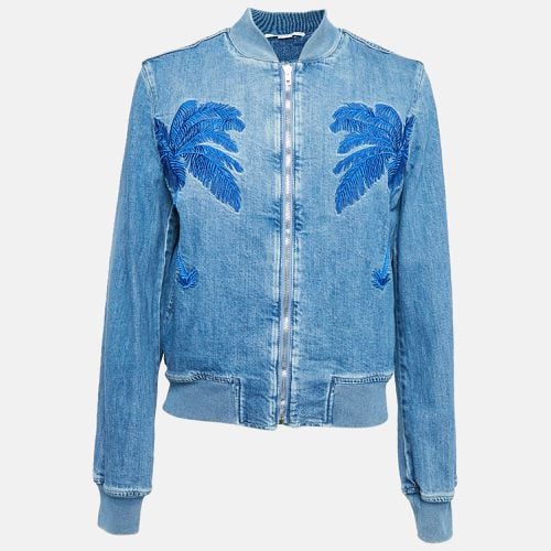 Palm Tree Embroidered Denim Zip-Up Jacket M - Stella McCartney - Modalova