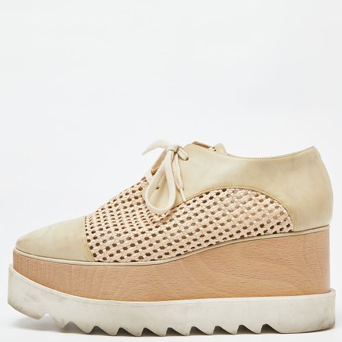 Two Tone Woven Faux Leather Elyse Platform Derby Sneakers Size 38 - Stella McCartney - Modalova