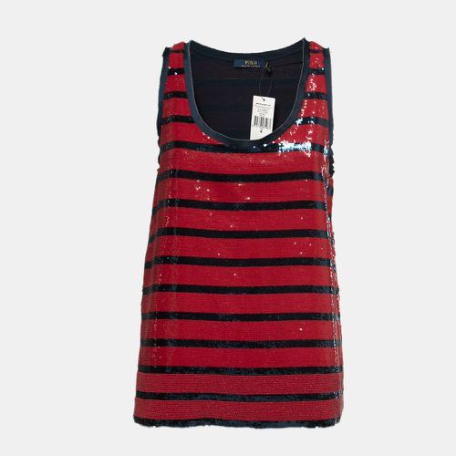 Blue Striped Sequined Tank Top M - Polo Ralph Lauren - Modalova