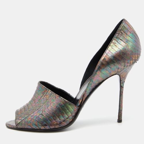 Holographic Watersnake Leather Open Toe Pumps Size 39.5 - PIERRE HARDY - Modalova