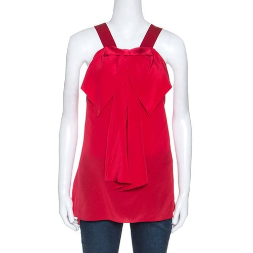 Silk Draped Bow Detail Sleeveless Top L - Prabal Gurung - Modalova