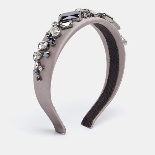 Crystal Embellished Satin Headband - Prada - Modalova