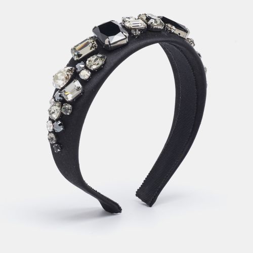 Crystal Embellished Satin Headband - Prada - Modalova