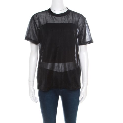 Knit Mesh Sheer Short Sleeve Top XS - Prada Sport - Modalova