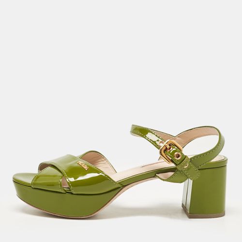 Patent Leather Platform Ankle Strap Sandals Size 36 - Prada Sport - Modalova