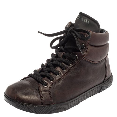 Leather High Top Sneakers Size 35 - Prada Sport - Modalova