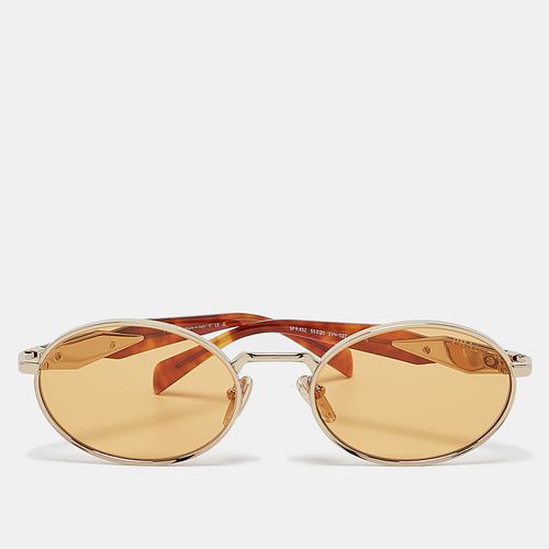 Gold Tone/Papaya SPR65Z Oval Sunglasses - Prada - Modalova