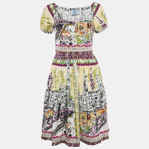 Printed Cotton Mini Dress S - Prada - Modalova