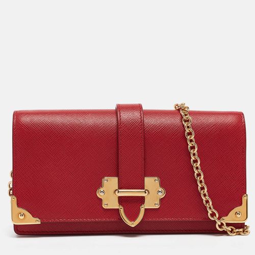 Saffiano Leather Cahier Wallet on Chain - Prada - Modalova