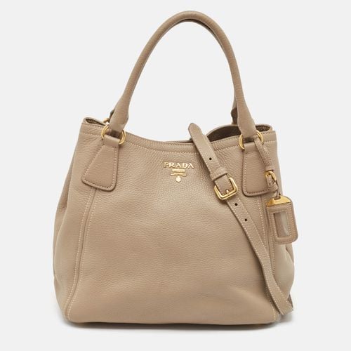 Vitello Daino Leather Snap Tote - Prada - Modalova