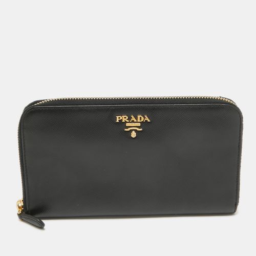 Saffiano Leather Zip Around Wallet - Prada - Modalova