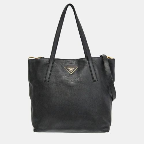 Triangle Logo Leather Shoulder Bag - Prada - Modalova