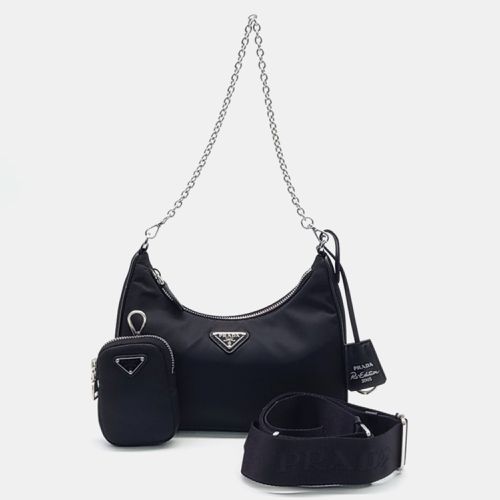 Re-Nylon Tesuto Chain Strap Hobo Bag - Prada - Modalova