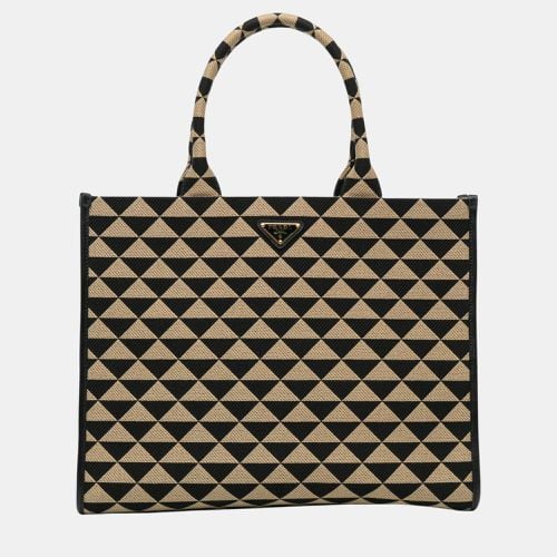 Large Triangolo Jacquard Symbole Tote - Prada - Modalova