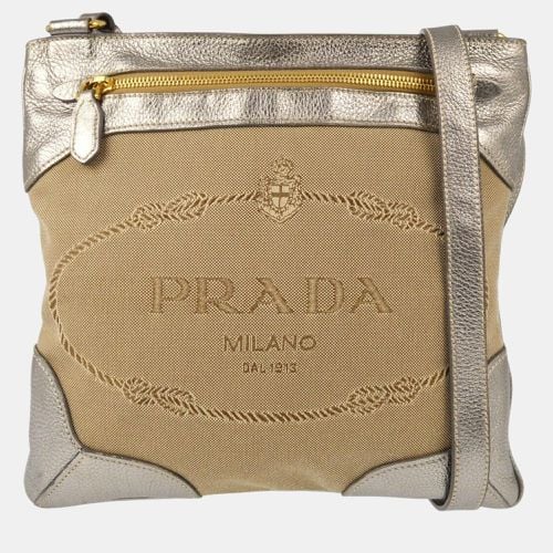 Prada Beige Silver Crossbody Bag - Prada - Modalova